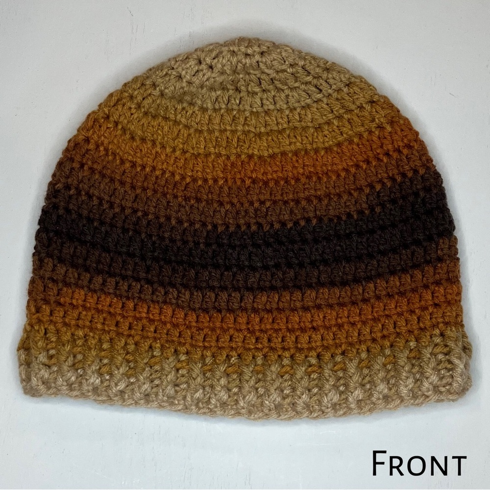 Multi Browns Crocheted Beanie Hat